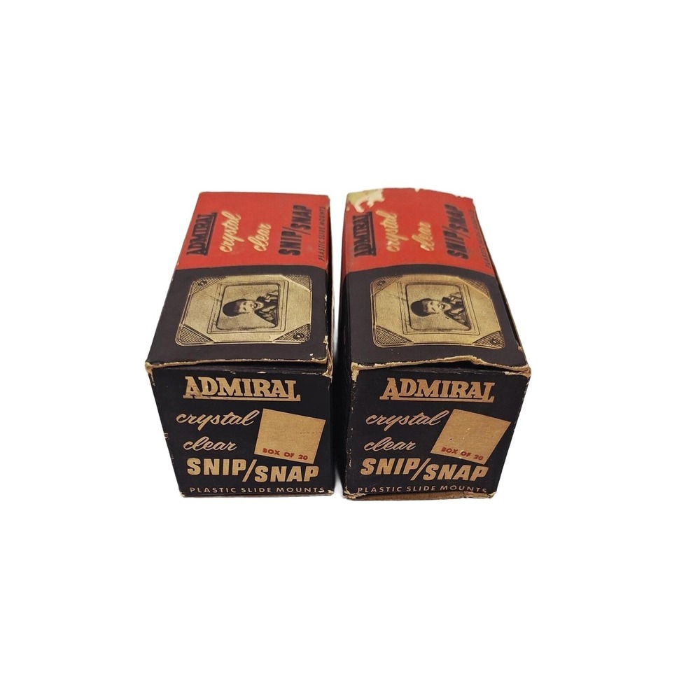 Vintage Admiral Crystal Clear Snip/Snap Plastic Slide Mounts 2 Boxes 35mm Film